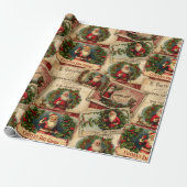 Viktorianische Santa Claus-Werbeaktion Geschenkpapier (Ungerollt)
