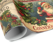 Viktorianische Santa Claus-Werbeaktion Geschenkpapier (Rolleneckpunkt)