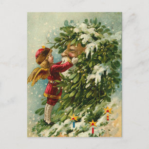 Viktorianische Santa Post Card Feiertagspostkarte