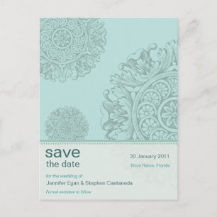 Viktorianische Schmuck-Save-the-Date-Postkarte Ankündigungspostkarte