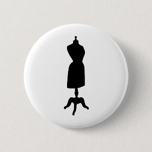 Viktorianische Schneiderpuppe Silhouette Button