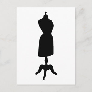 Viktorianische Schneiderpuppe Silhouette Postkarte