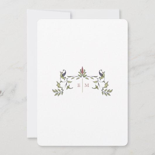 Viktorianische Schnörkel Anpassbares Hochzeitmenü Einladung (Rückseite)