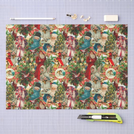 VIKTORIANISCHE SCHRISTMAS-ZUSAMMENARBEIT SEIDENPAPIER