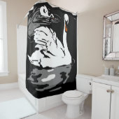 Viktorianische Schwäne von Holzschnitztieren Duschvorhang (Beispiel)