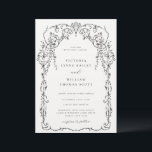 Viktorianische Schwarz-Rahmen-Hochzeit Einladung<br><div class="desc">Eleganter Schwarz Viktorianisch Inspirierter Rahmen,  Hochzeitseinladung. Template Features,  trendige Typografie mit Details Vorlage auf der Rückseite.</div>