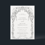 Viktorianische Schwarz-Rahmen-Hochzeit Einladung<br><div class="desc">Eleganter Schwarz Viktorianisch Inspirierter Rahmen,  Hochzeitseinladung. Template Features,  trendige Typografie mit Details Vorlage auf der Rückseite.</div>