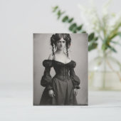 Viktorianische Schwarz-Weiß-Frau Postkarte (Stehend Vorderseite)