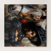 Viktorianische schwarze Frau mit Pferd Puzzle (Horizontal)