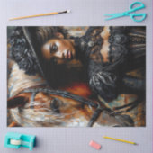 Viktorianische schwarze Frau mit Pferd Seidenpapier (Basteln)