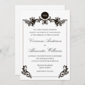 VIKTORIANISCHE SCHWARZE U. DES WEISS-%PIPE% EINLADUNG (Vorne/Hinten)