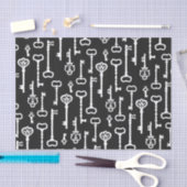 Viktorianische schwarze u. weiße Schlüssel Seidenpapier (Handwerk)