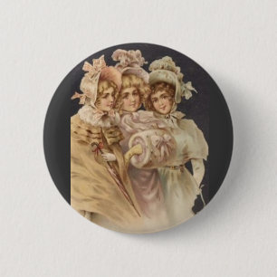 Viktorianische schwarze Vintage-Weihnachts-Ansteck Button