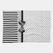 Viktorianische Schwarzweiss-Streifen mit Bogen Handtuch (Horizontal)
