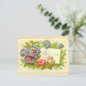 Viktorianische Scrapbook-Blume "Liebe One Other" Postkarte (Stehend Vorderseite)
