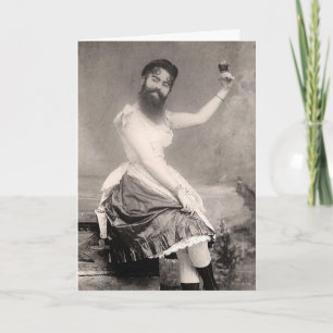 Viktorianische seltsame Frau mit Bart Postkarte