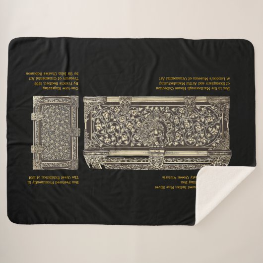 Viktorianische Silber-Schreibbox auf dem Sherpa-Bl Sherpadecke (Vorderseite (Horizontal))