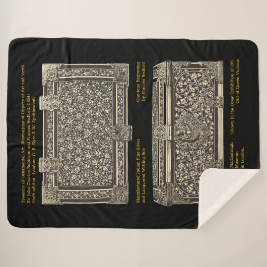 Viktorianische Silber-Schreibbox auf dem Sherpa-Bl Sherpadecke (Vorderseite (Horizontal))