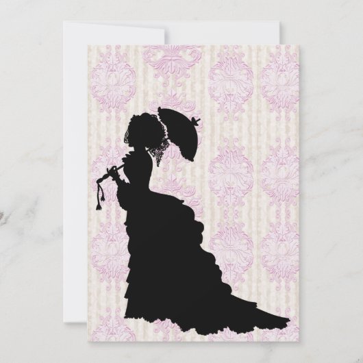 Viktorianische Silhouette Debutante Ball Einladung (Vorderseite)