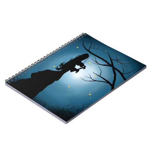 Viktorianische Silhouette Fireflies & Moonlit Szen Notizblock (Linke Seite)