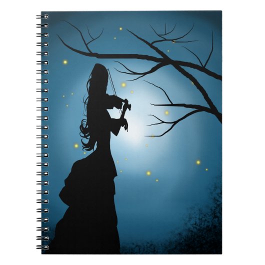 Viktorianische Silhouette Fireflies & Moonlit Szen Notizblock (Vorderseite)