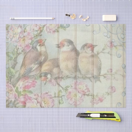 Viktorianische Singvögel Seidenpapier (Handwerk)