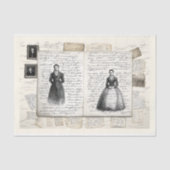 Viktorianische Skizzen Script Collage AF3 Decoupag Seidenpapier (Vorderseite)