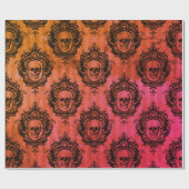 Viktorianische Skulpturen, rot/schwarz, Halloween Geschenkpapier (Flach)