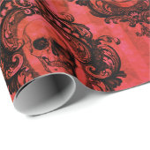 Viktorianische Skulpturen, rot/schwarz, Halloween Geschenkpapier (Rolleneckpunkt)