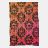 Viktorianische Skulpturen, rot/schwarz, Halloween Geschirrtuch (Vertikal)