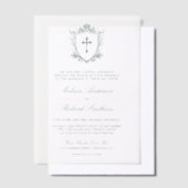 Viktorianische Smaragdgrüne katholische Hochzeit Pergament Einladungen (Versetzt)