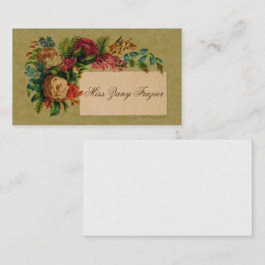 Viktorianische Sozialrufkarte, 1870er Telefonnummerkarte (Vorne/Hinten)