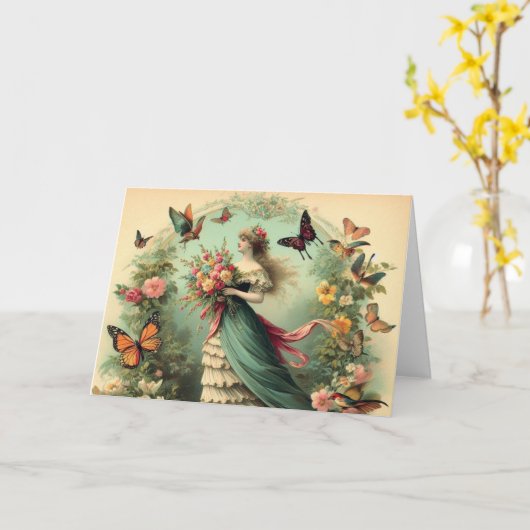 Viktorianische Spitze Karte (Gelbe Blume)