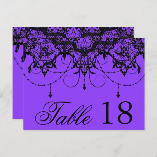 Viktorianische Spitze Lila Tischnummer PostCard (Vorne/Hinten)