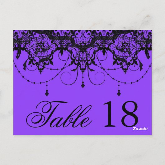 Viktorianische Spitze Lila Tischnummer PostCard (Rückseite)