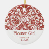 Viktorianische Spitze Personalisiert Blume Giro de Keramik Ornament (Vorne)