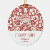 Viktorianische Spitze Personalisiert Blume Giro de Keramik Ornament (Links)