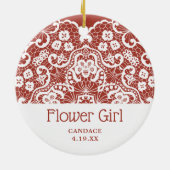 Viktorianische Spitze Personalisiert Blume Giro de Keramik Ornament (Hinten)