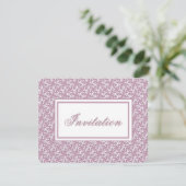 Viktorianische Spitze Rosa Einladung (Stehend Vorderseite)