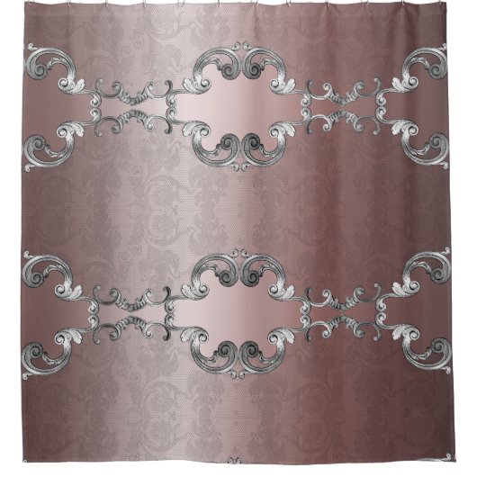 Viktorianische Spitze und Satin | Silberschmuck au Duschvorhang (Vorderseite)