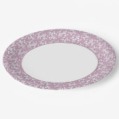 Viktorianische Spitzen-Rosa-Papierteller Pappteller (Schrägansicht)