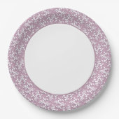 Viktorianische Spitzen-Rosa-Papierteller Pappteller (Vorderseite)
