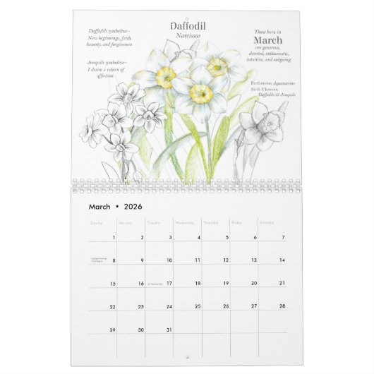 Viktorianische Sprache der Blume im Geburtsmonat Kalender (Mär 2026)