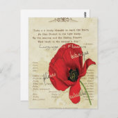 Viktorianische Sprache der Blume Postkarte (Vorne/Hinten)