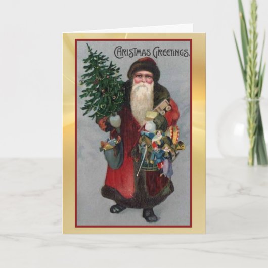 Viktorianische St Nicholas Portrait Weihnachtskart Karte (Vorderseite)