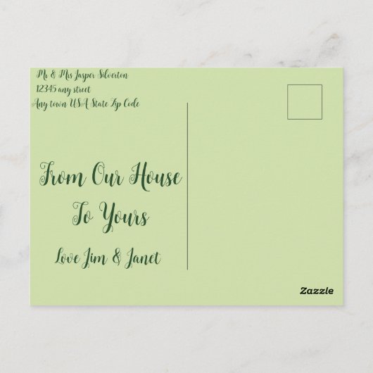 Viktorianische St Patrick's Day-Hütte Postkarte (Rückseite)