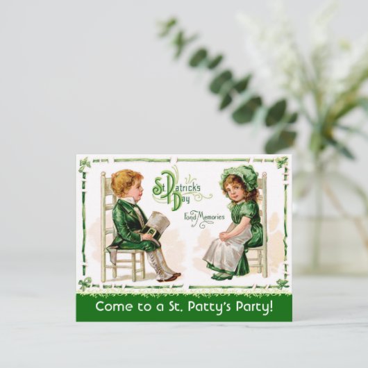 Viktorianische St. Patrick's Day Party Einladungen (Stehend Vorderseite)