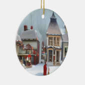 Viktorianische Stadt zu Weihnachten Keramik Ornament (Rechts)