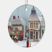 Viktorianische Stadt zu Weihnachten Keramik Ornament (Links)
