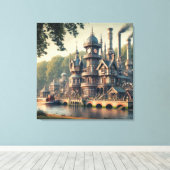 Viktorianische Stahlfabrik Leinwanddruck (Insitu (Holzboden))